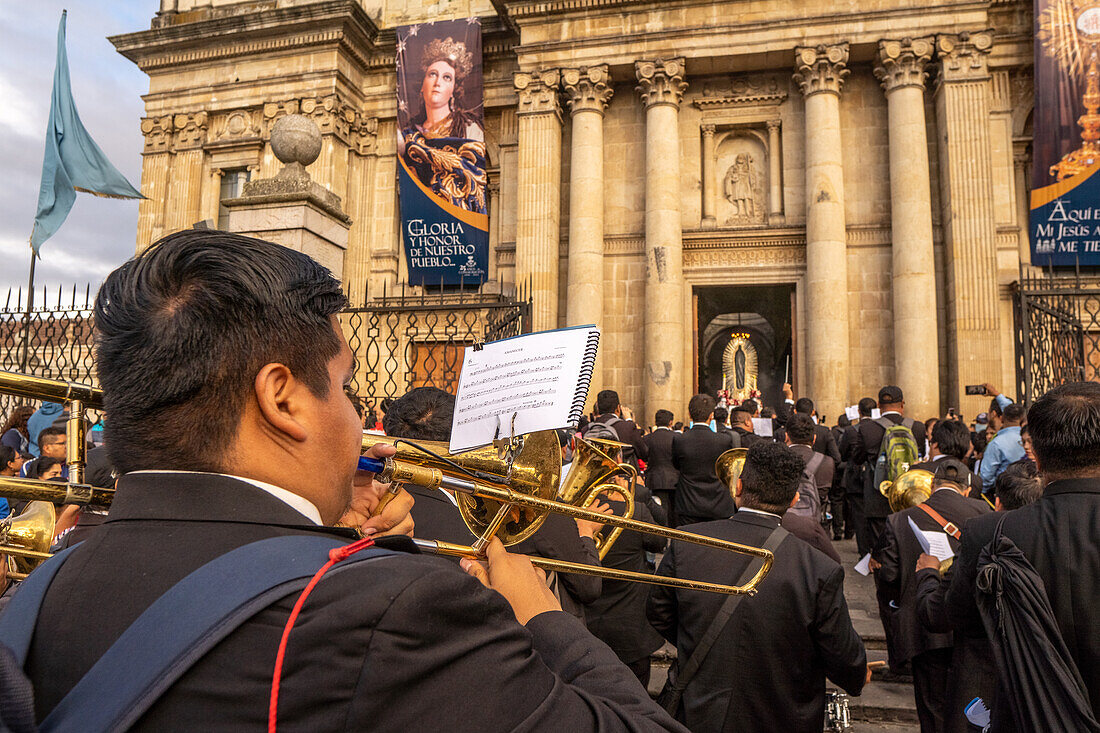 Dia de la Virgen de Guadalupe (Our Lady of Guadalupe) festival and parade in Guatemala City.