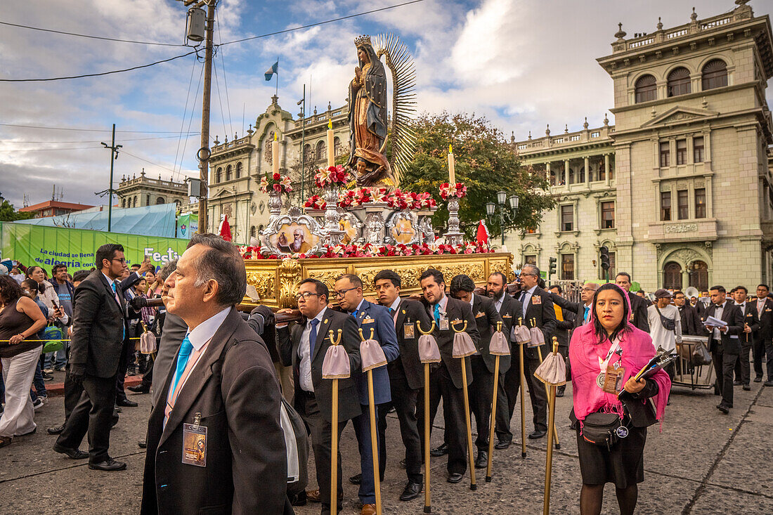 Dia de la Virgen de Guadalupe (Our Lady of Guadalupe) festival and parade in Guatemala City.