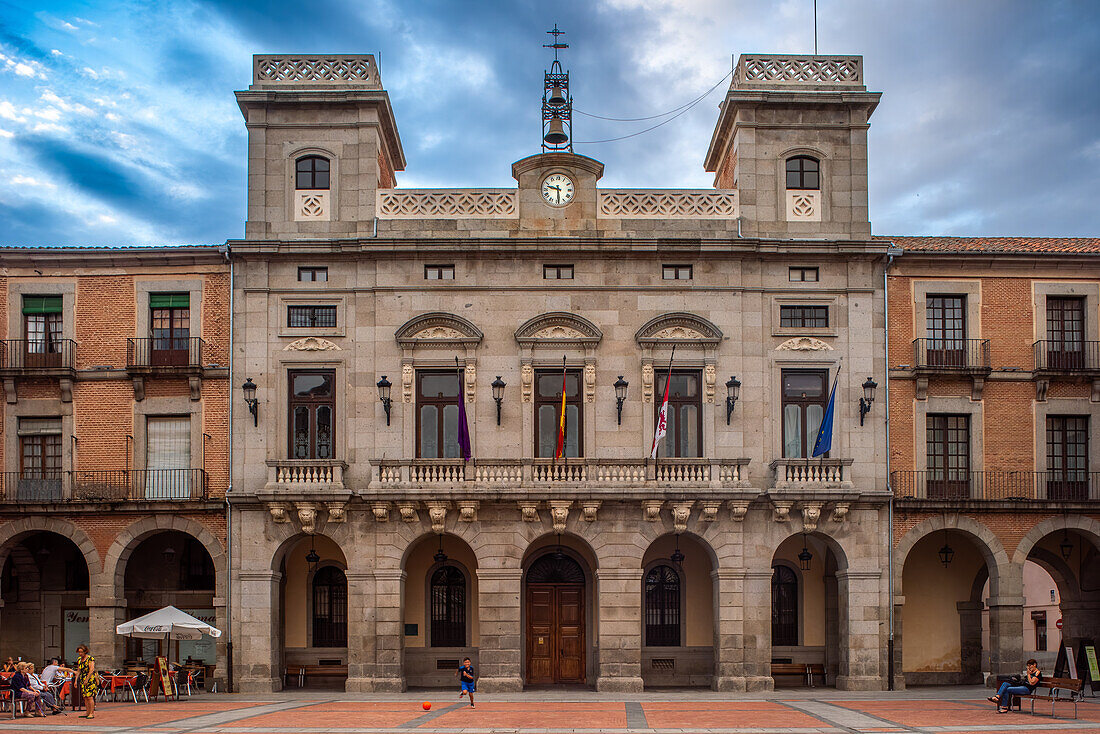 Historic Town Hall of Avila located at Plaza del Mercado Chico in the heart of Avila, Castilla y Leon, Spain.