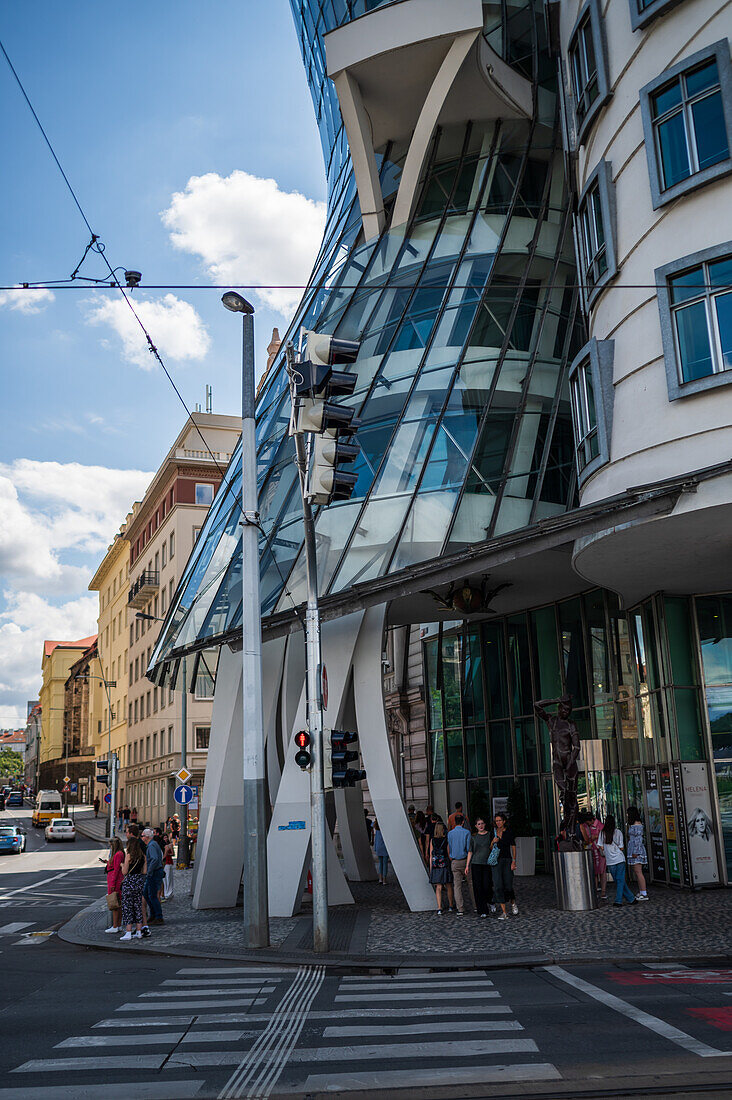 The Dancing House, or Ginger and Fred (Tancící dum), is the nickname given to the Nationale-Nederlanden building on the Rašínovo nábreží in Prague, Czech Republic.