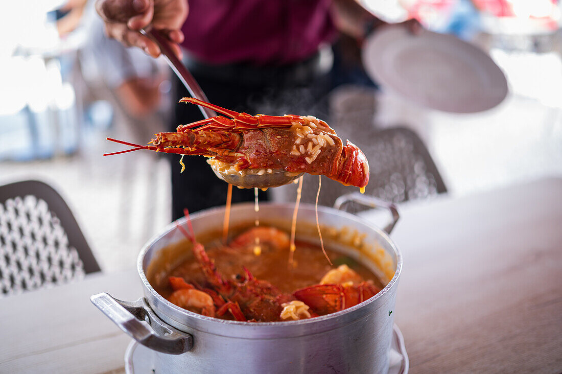 Suppenreis mit Meeresfrüchten, Aveiro, Portugal