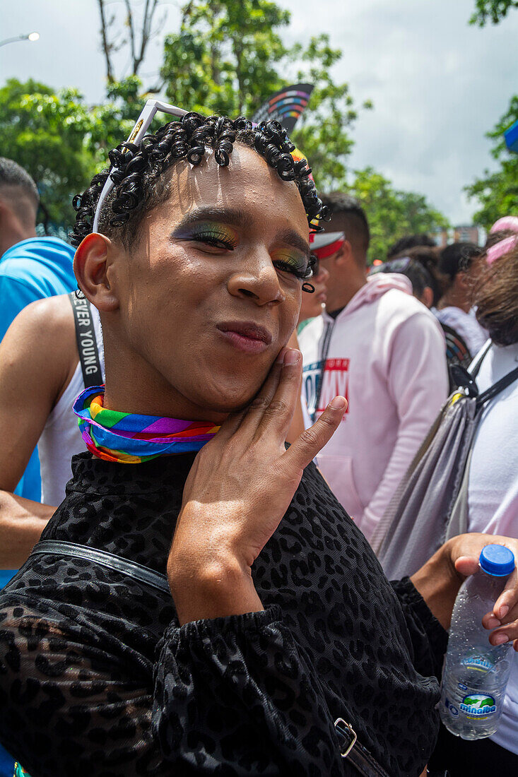 Pride-Parade in Caracas, Venezuela, mit der Anwesenheit von Diplomaten und dem Vertreter der Europäischen Union in Venezuela. 7. Juli 2024