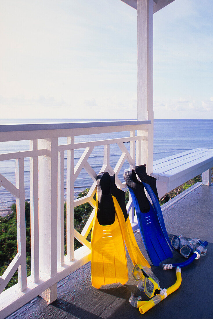 Pair of snorkel gear at Caribbean villa