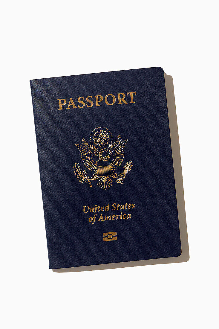 American passport on white background