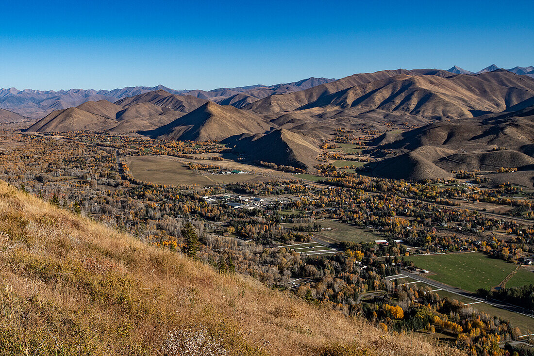 Blick auf das Wood River Valley vom Carbonate Peak aus