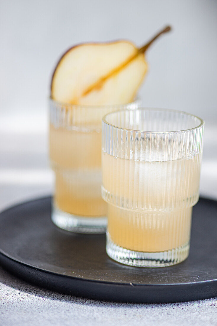 Pear cocktail with ice cream