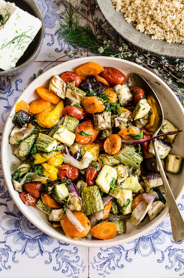 Ratatouille mit Sommergemüse und Couscous