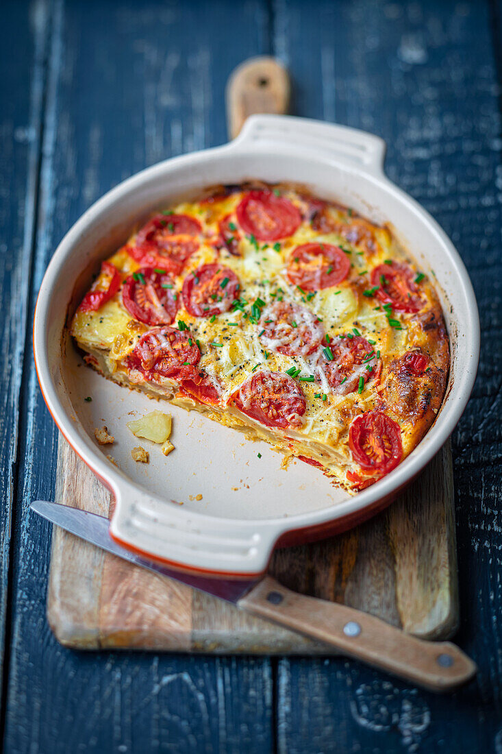 Kartoffel-Tortilla mit Tomaten