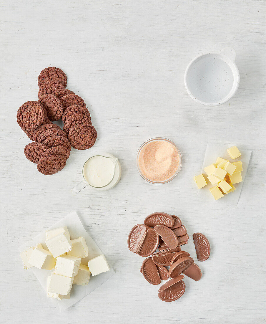 Ingredients for Terry's chocolate orange cake