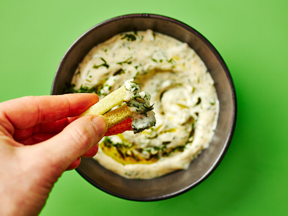 Tzaziki dip with herbs