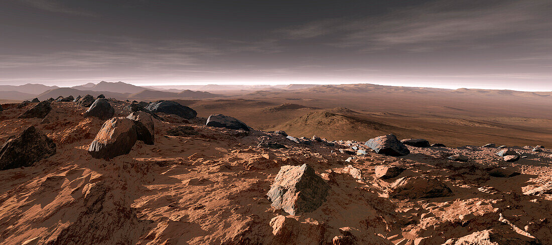 Valles Marineris canyon on Mars, illustration