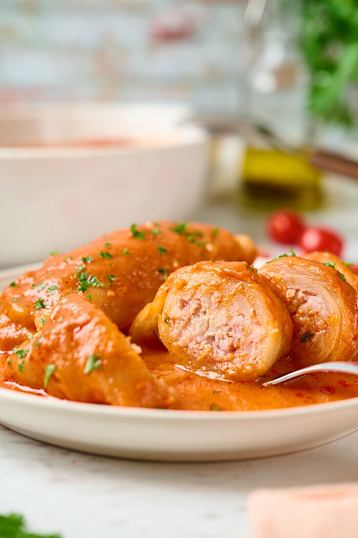 Cabbage rolls in tomato sauce