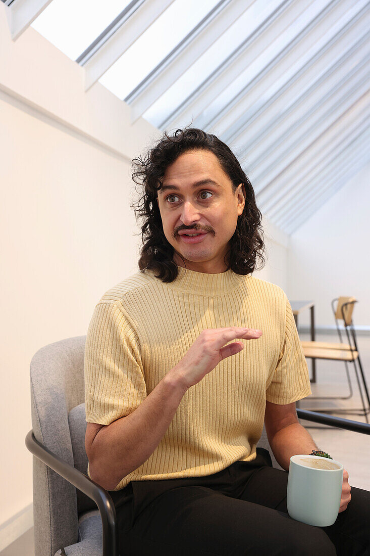 Man sitting in modern office