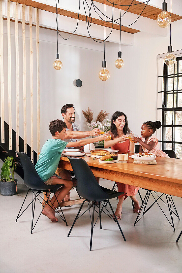 Family enjoying meal together