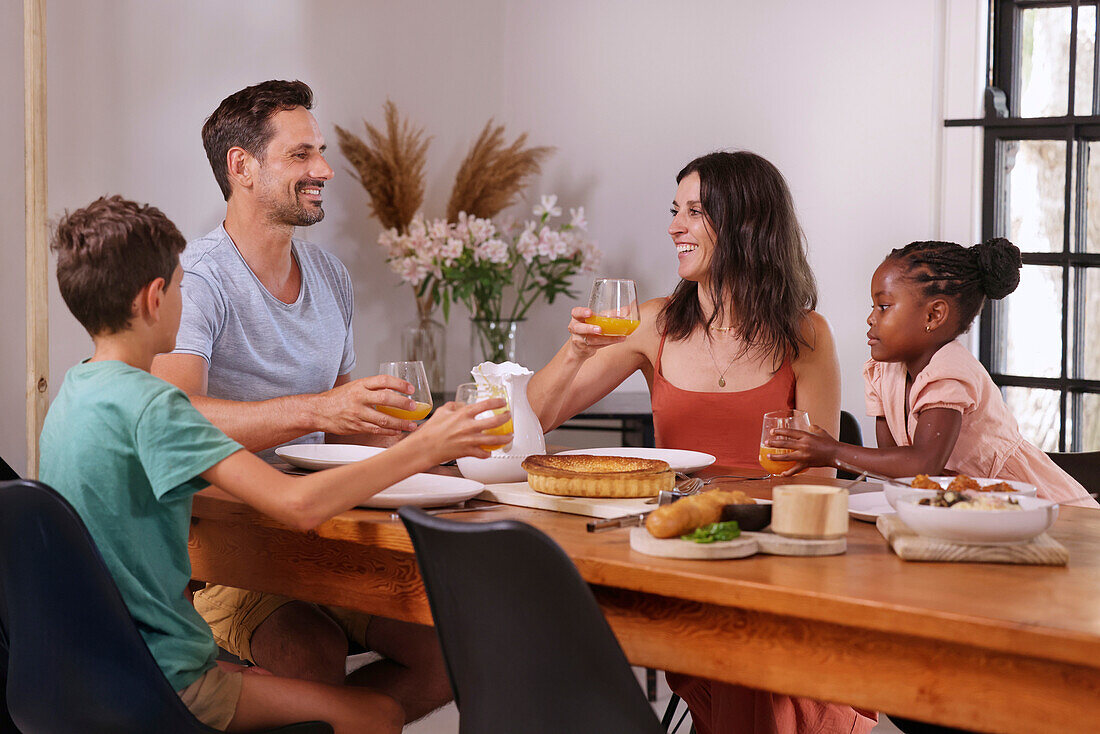 Family enjoying meal together