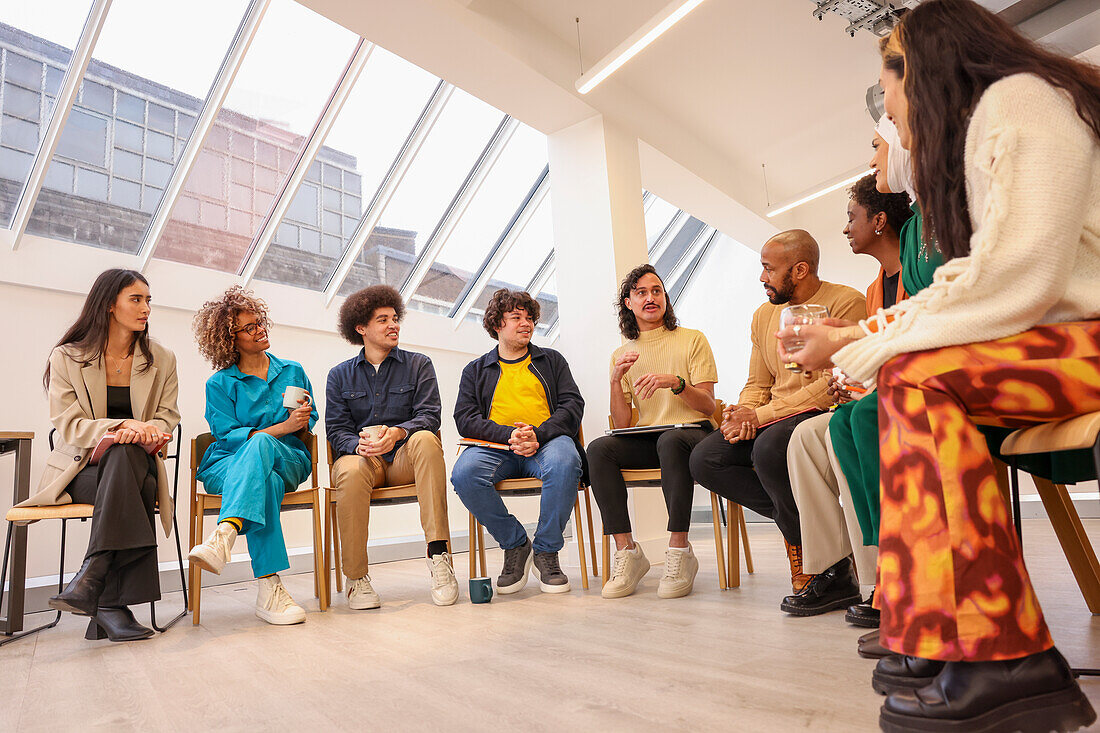 Company employees in team meeting