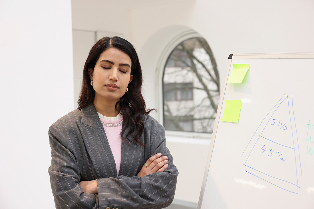 Woman having presentation in office