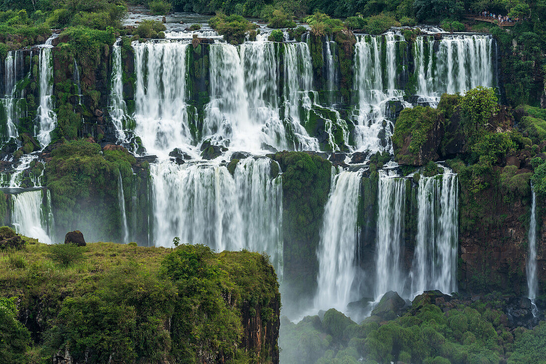 Iguazu Falls National Park in Argentina, as viewed from Brazil. A UNESCO World Heritage Site. Pictured is Mbigua Falls.