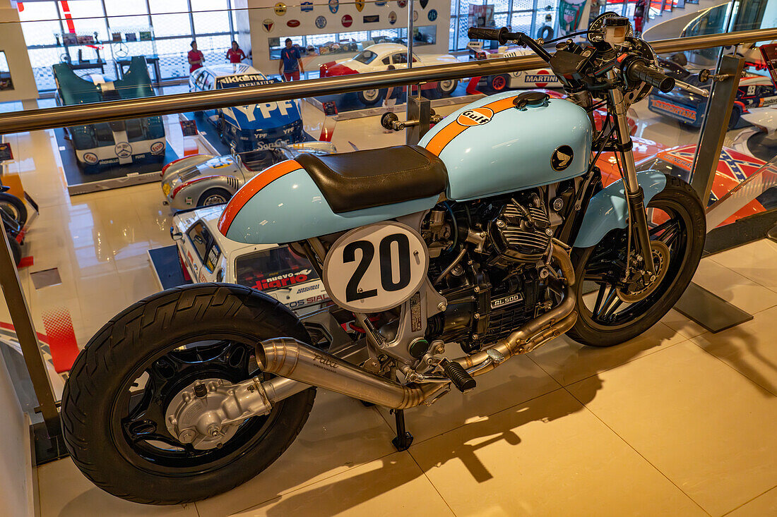 A 1981 Honda CBL 500 racing motorcycle in the Automobile Museum of Termas de Rio Hondo, Argentina.