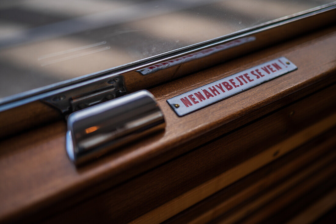 Historic Tram Line 41, restored from 1930, with real tram conductor, Prague