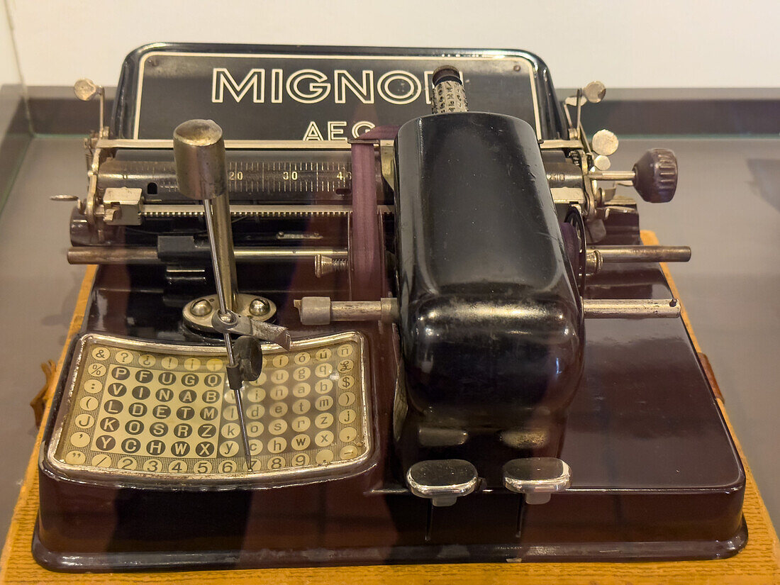 An antique Mignon AEG typewriter in the Juan Lavalle Historical Provincial Museum, San Salvador de Jujuy, Argentina. Early 1900s.