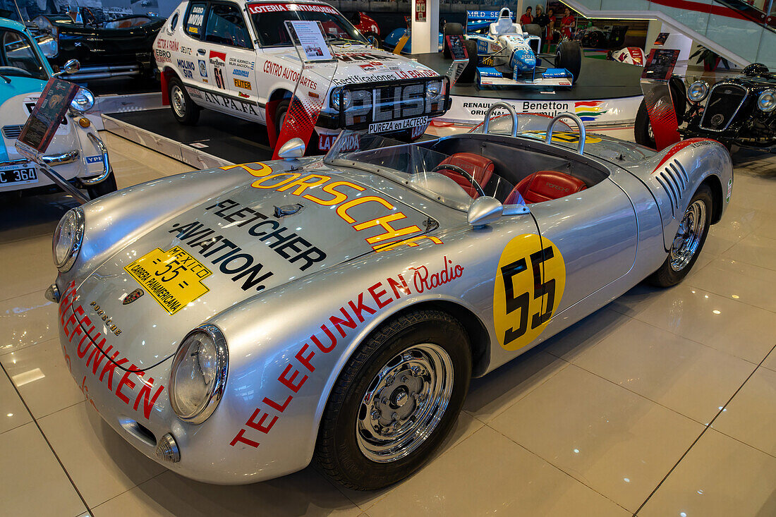 A 1954 Porsche 550 Spyder replica race car in the Museo Termas de Rio Hondo, Termas de Rio Hondo, Argentina.