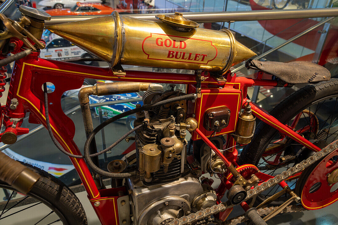 A vintage 1919 Hamilton motorcycle in the Automobile Museum of Termas de Rio Hondo, Argentina.