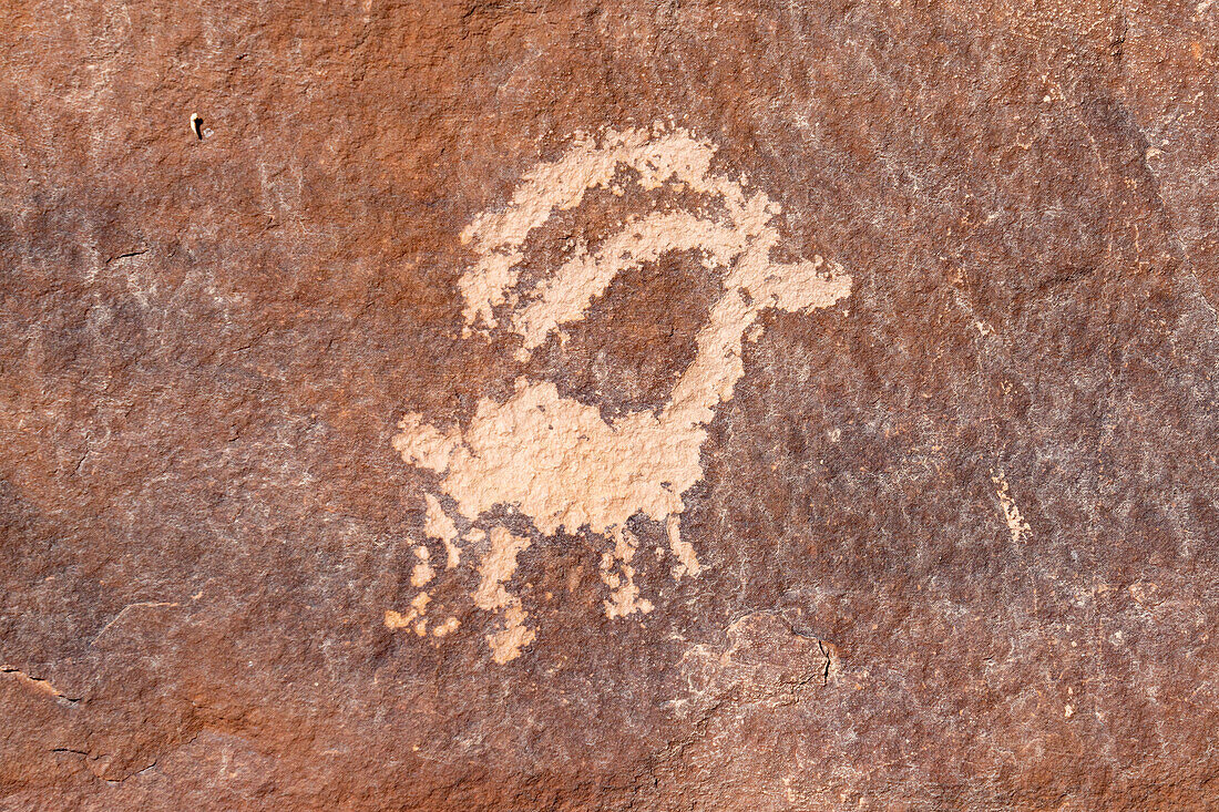 A pre-Hispanic Native American rock art or petroglyph panel in Daddy's Canyon, a tributary of Nine Mile Canyon, Utah.