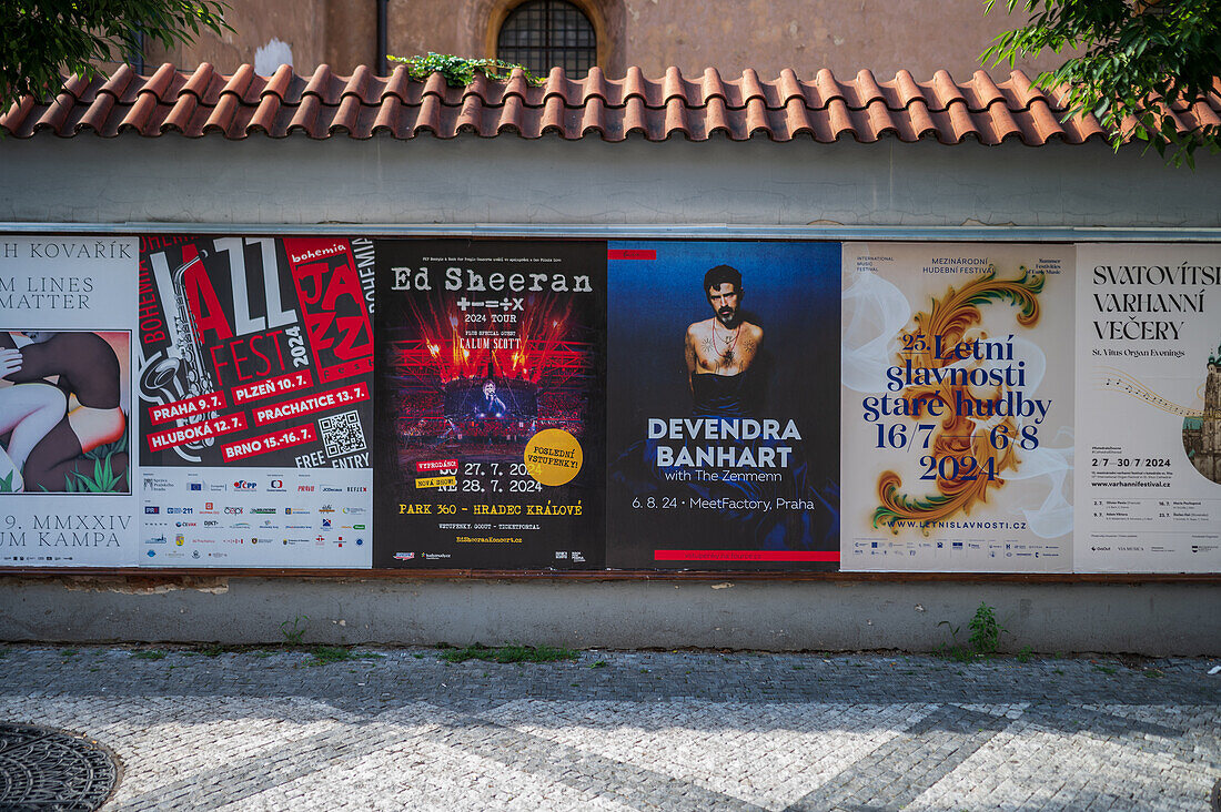 Live music and event posters in Prague