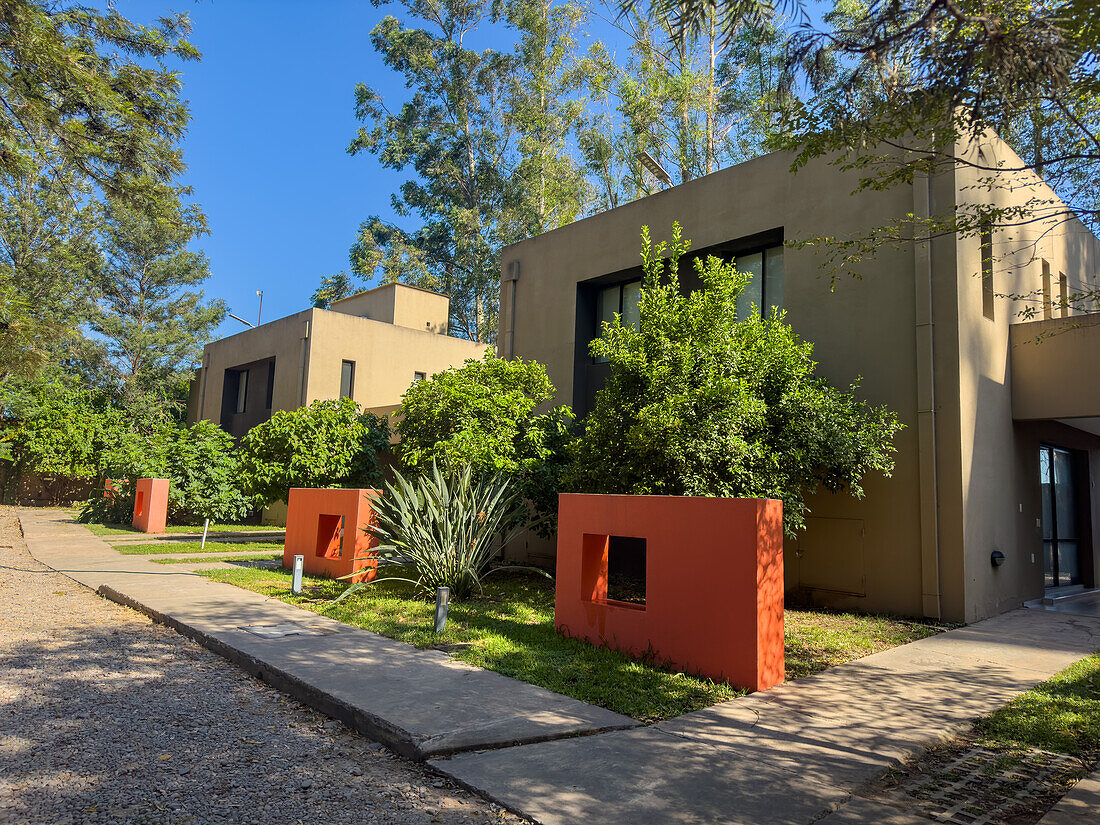 Exterior of the rooms at a small condominium hotel in Tartagal, Argentina.