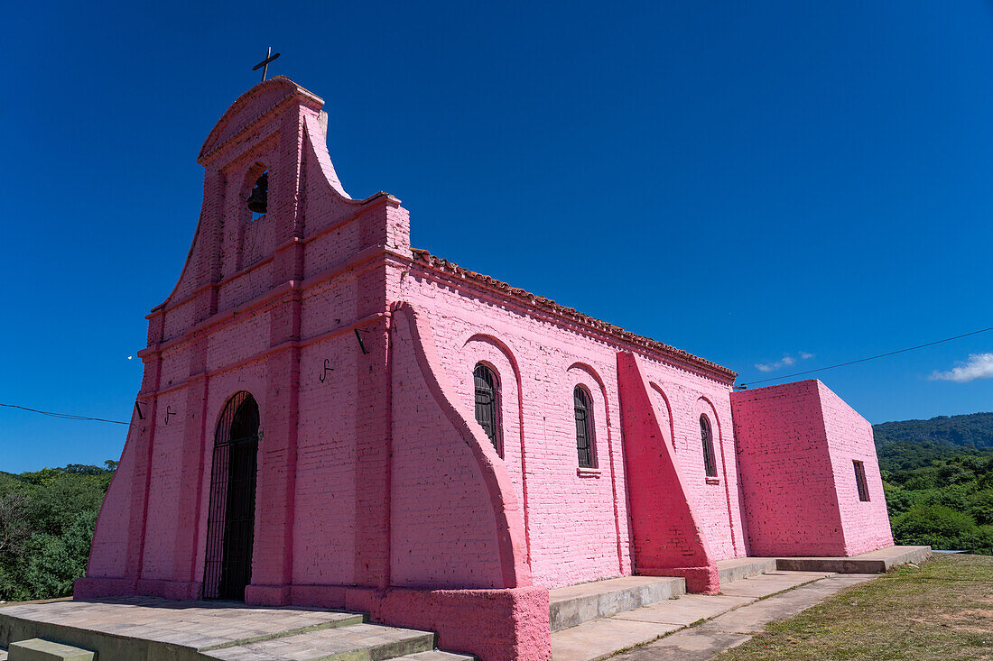 Capilla San Francisco Solano de La Loma, built as a Spanish colonial mission on a hill in Tartagal, Argentina.