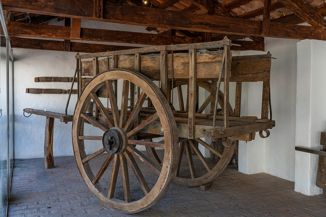 An antique oxcart for hauling sugar cane in the Museum of the Sugar Industry, San Miguel de Tucumán, Argentina.