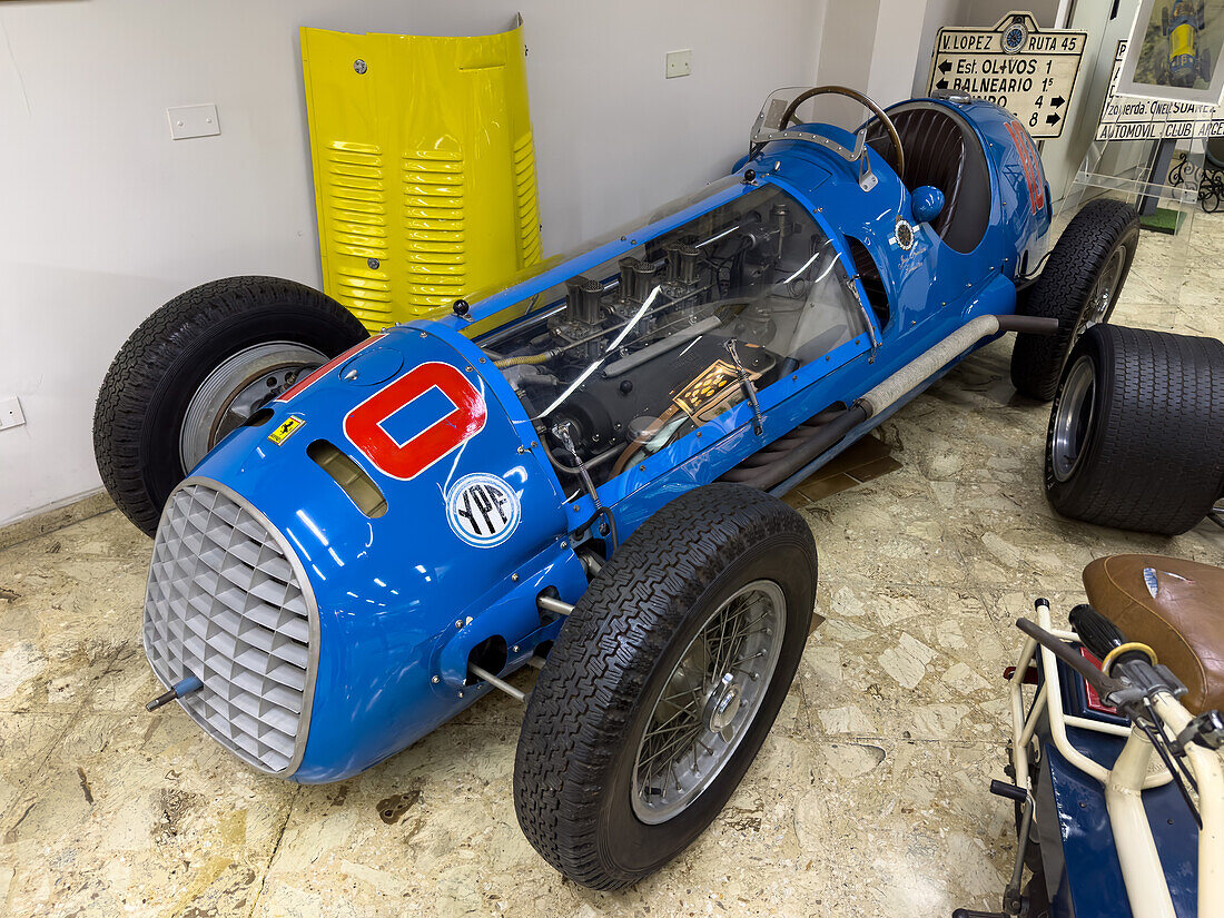 A 1949 Ferrari Type 166 racing automobile in the Argentine Automobile Club Museum, Buenos Aires in Argentina.