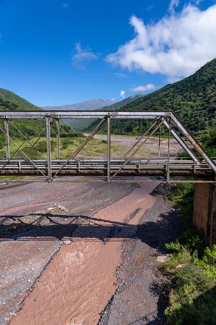 Viejo Puente de Mal Paso or the Old Mal Paso Bridge over the Rio Escoipe in the Valle de Lerma near Salta, Argentina.