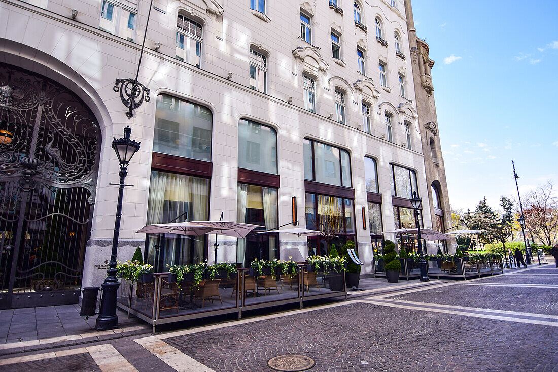 Facade of Four Seasons Hotel Gresham Palace Budapest