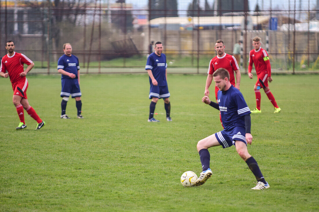 Soccer youth game in small town of Hungary