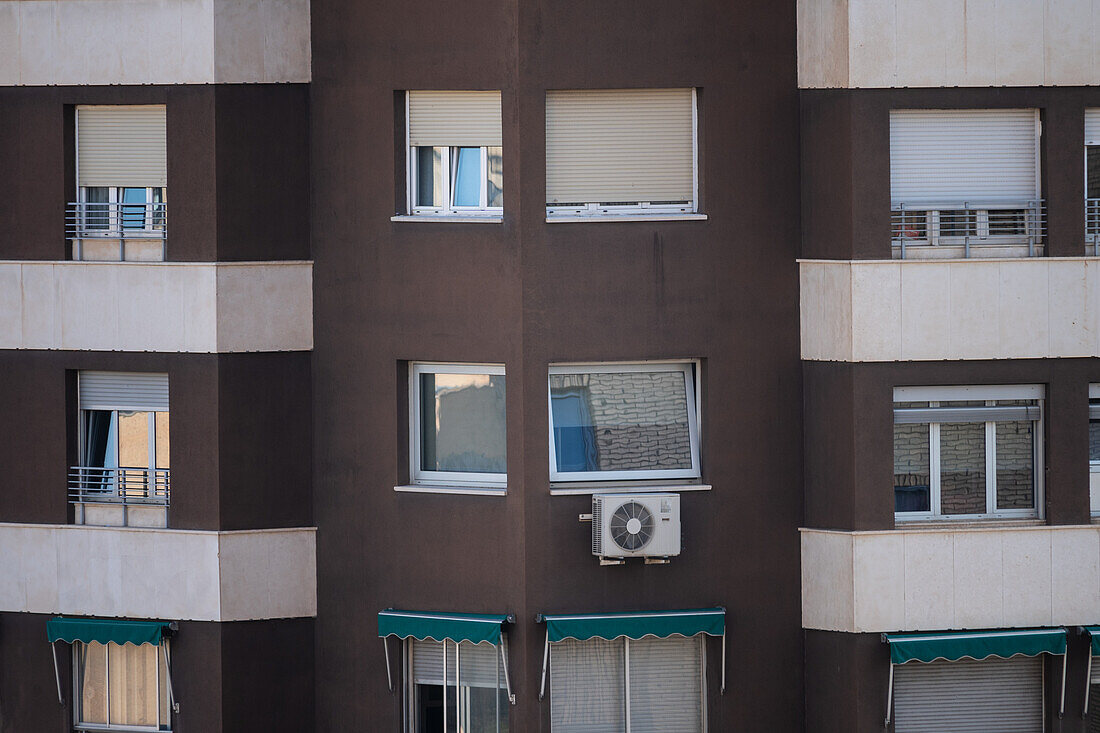 Residential house windows in Spain