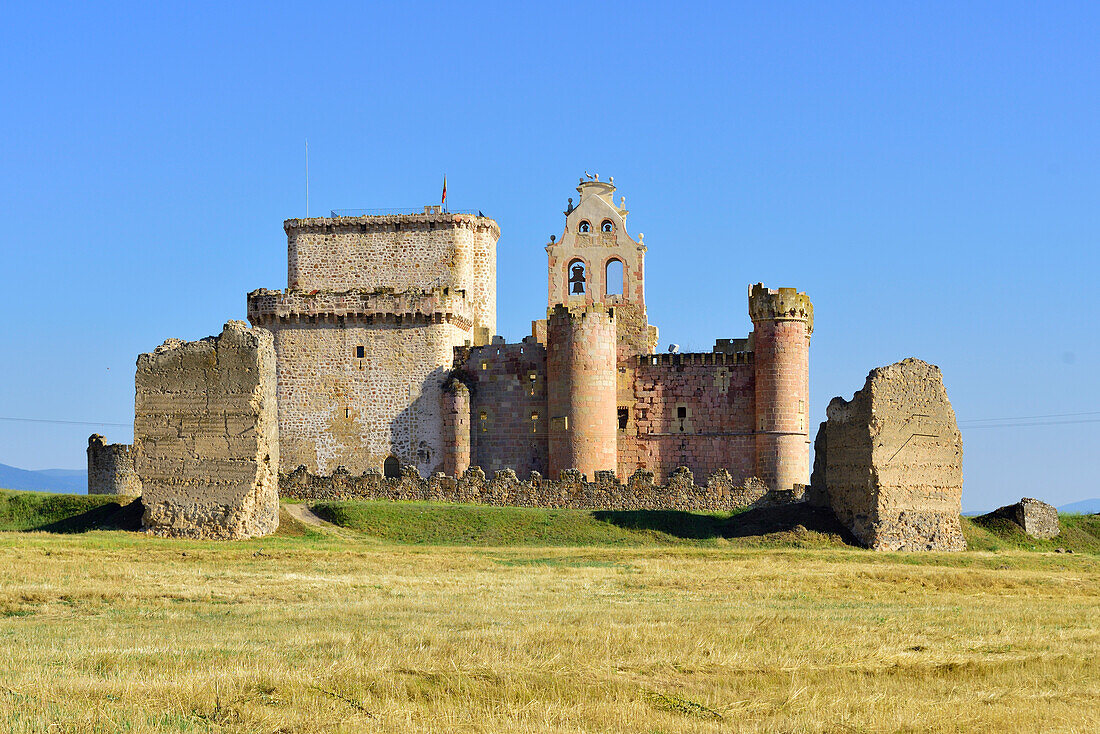 The XII century Castle of Turégano and Saint Michael Church. Turégano, province of Segovia.