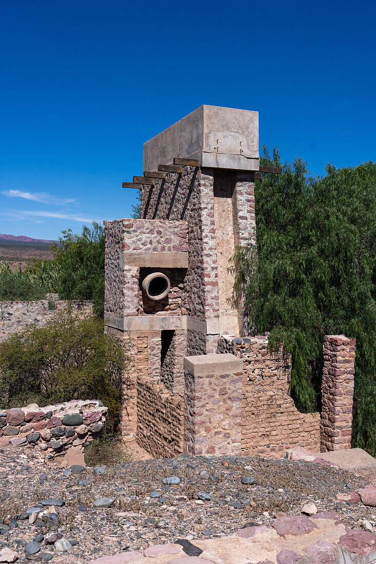 Ruins of an old water mill on Route 40 near Seclantas, Argentina.