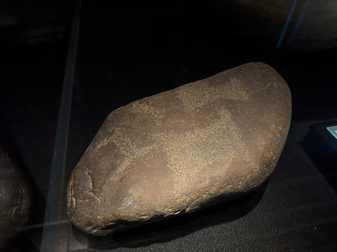 A pre-Hispanic petroglyph in the Museo de la Vid y el Vino or Museum of the Vine and the Wine in Cafayate, Argentina.