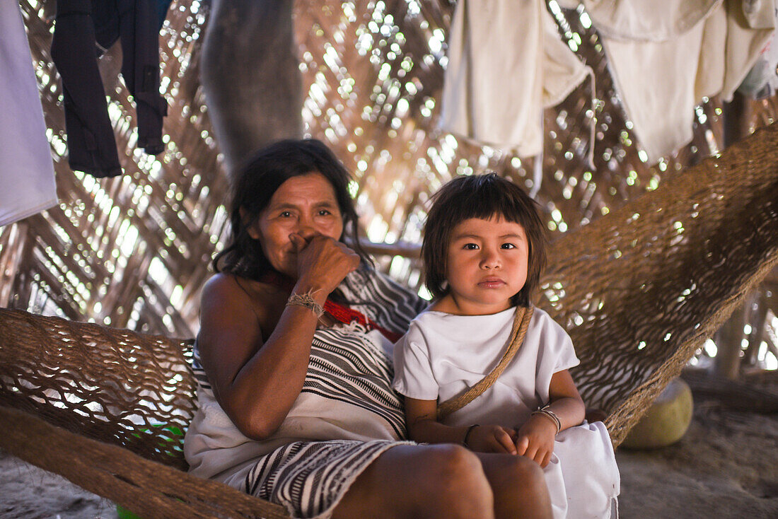 Kogi mamo (priest) and family. The Sierra Nevada de Santa Marta is home to the remnants of the Native American Tairona Culture. Koguis live in Resguardos Indigenas (Indian reserves) located in the mid-highland