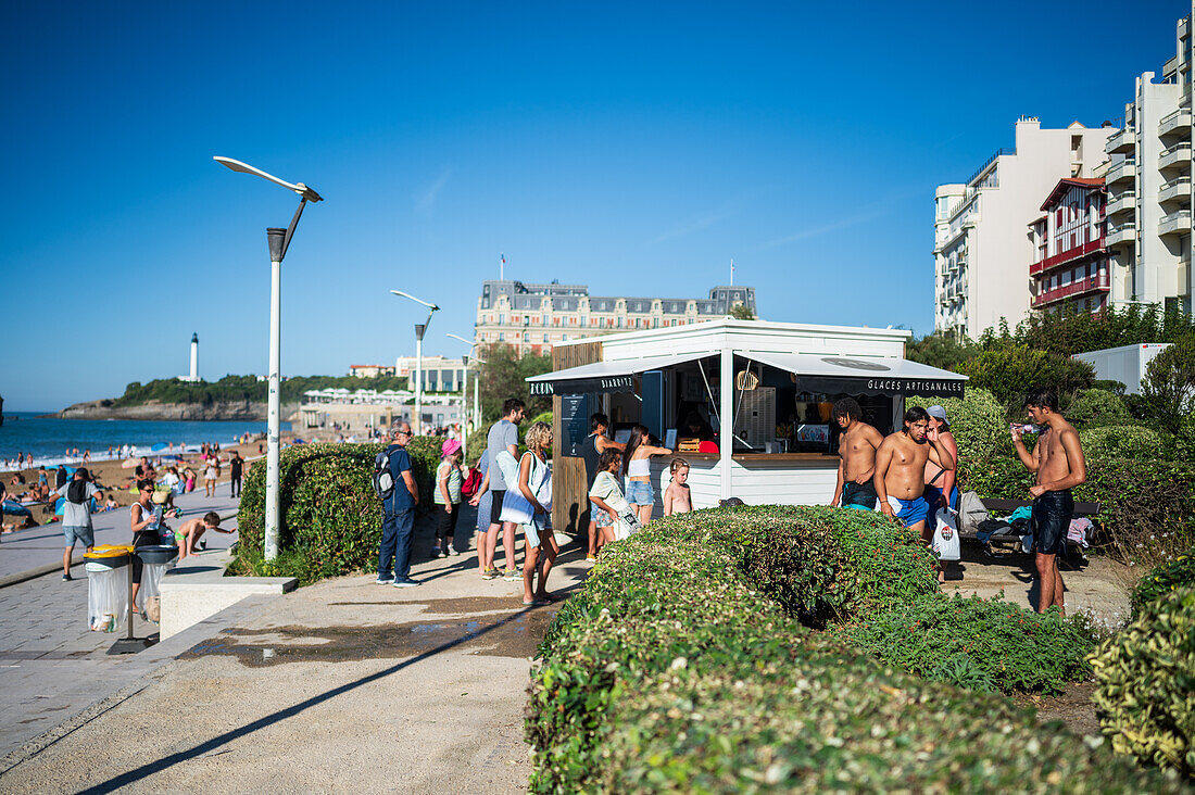 Grande Plage beach of Biarritz, France