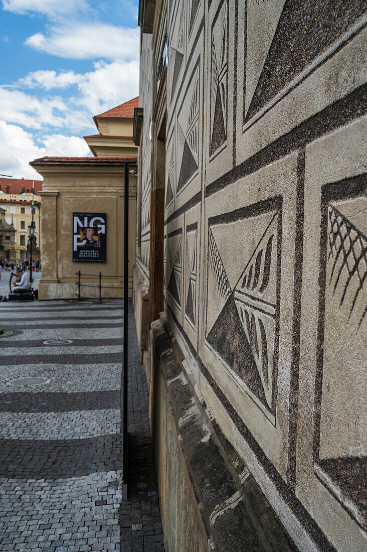 Schwarzenberg Palace facade in Prague