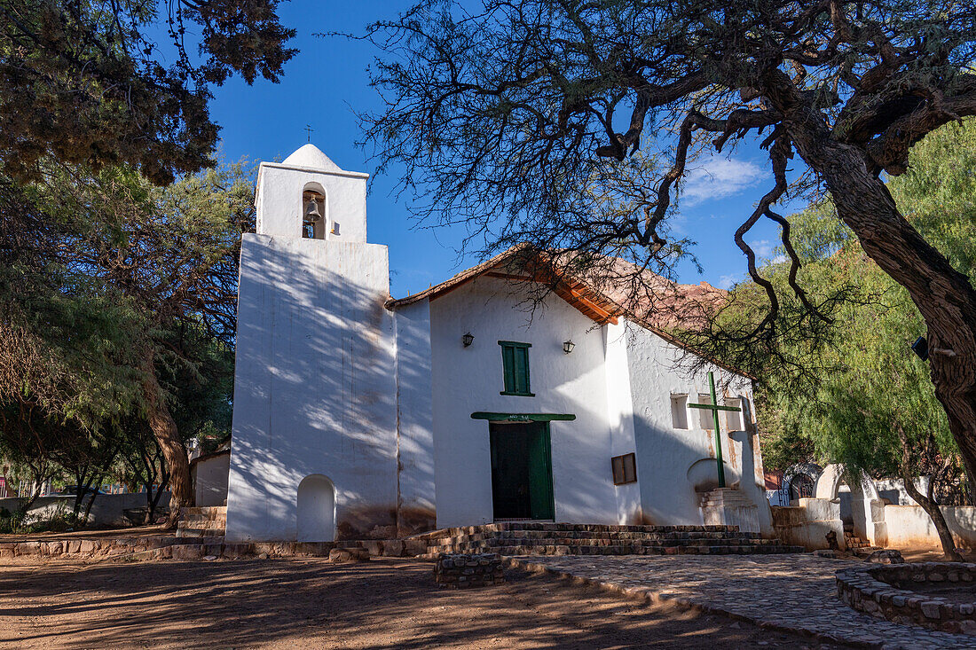 Fassade der Kirche Santa Rosa de Lima in Purmamarca, Argentinien