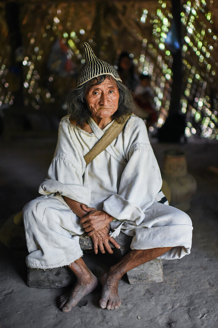 Kogi mamo (priest) and family. The Sierra Nevada de Santa Marta is home to the remnants of the Native American Tairona Culture. Koguis live in Resguardos Indigenas (Indian reserves) located in the mid-highland