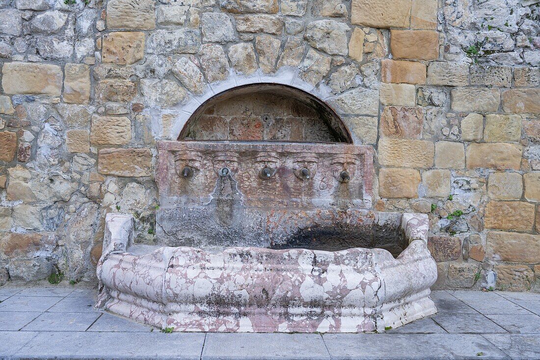 Old Fountain, Mezzojuso, Palermo, Sicily, Italy, Mediterranean, Europe