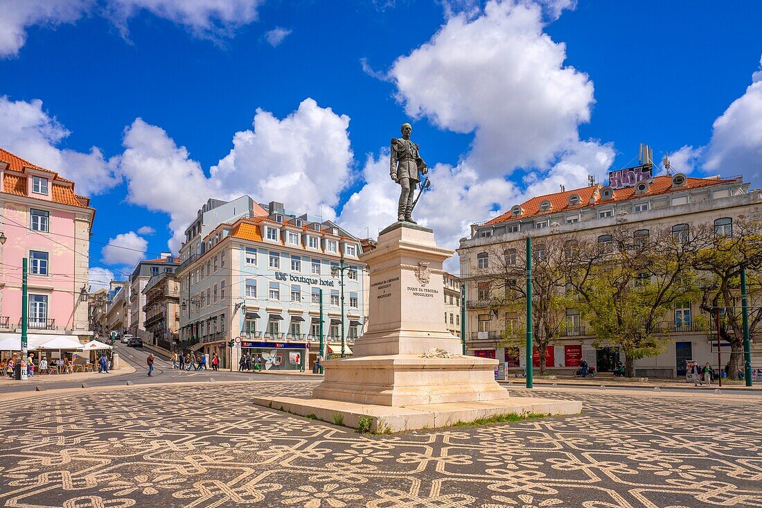 Cais do Sodre, ex-hotel Braganca and Rua do Alecrim, Lisbon, Portugal, Europe