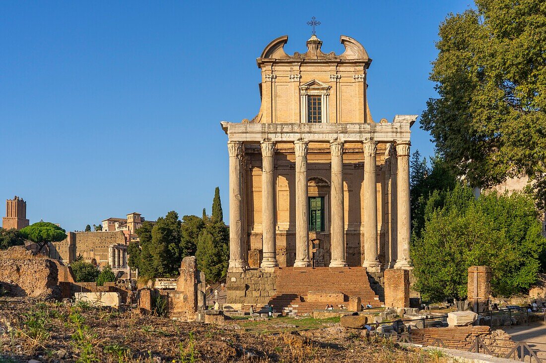 Church of San Lorenzo degli Speziali in Miranda at the Roman Forum, Imperial Forums, Rome, Lazio, Italy, Europe