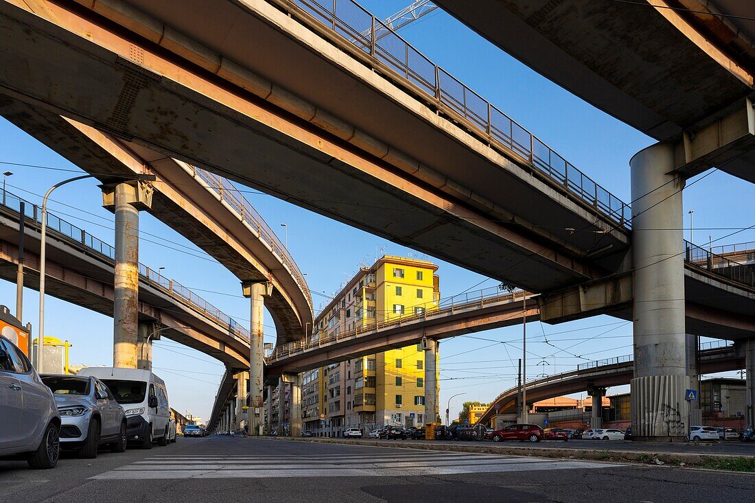 Pigneto district, overpass, Rome, Lazio, Italy, Europe