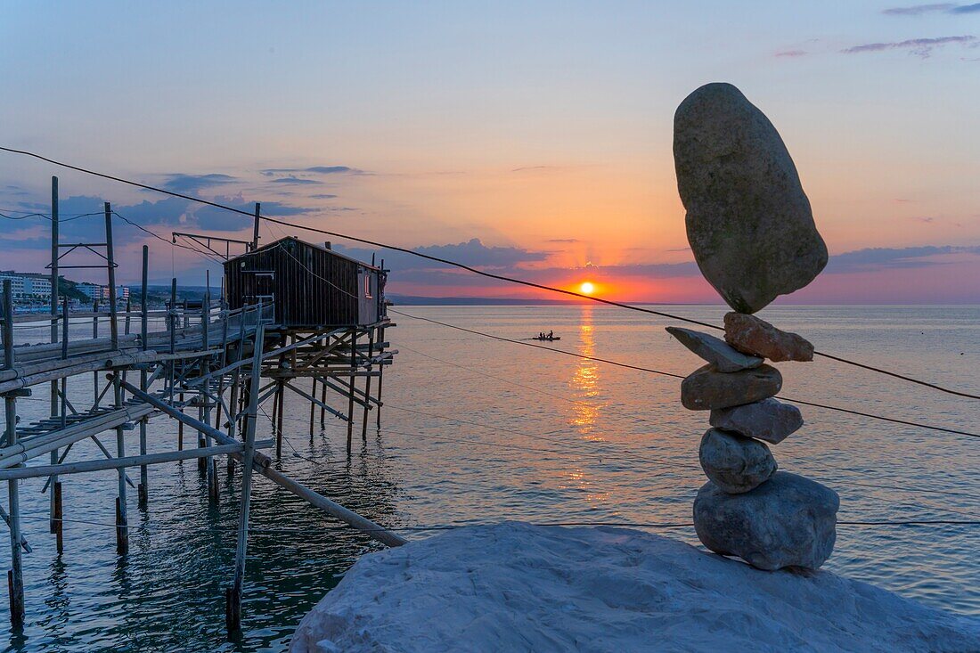 Trabucco di Celestino (Trabucco di Celestino), Termoli, Campobasso, Molise, Italien, Europa